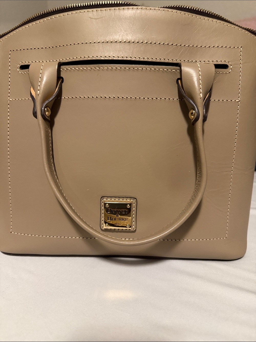 Dooney & Bourke Beige Dome Satchel with Top Handles